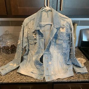 Free people pearl denim jacket